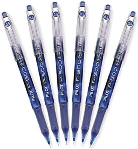 pilot precise p-500 gel ink rolling ball pens, extra fine point, blue ink, 6 pens.