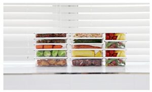 living innovation kitchen refrigerator organizer, fridge and freezer storage, food containers with lids m2(4p)+l1(6p)+l2(4p) total 14p extended set c