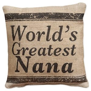 world's greatest nana small burlap pillow 8" x 8"