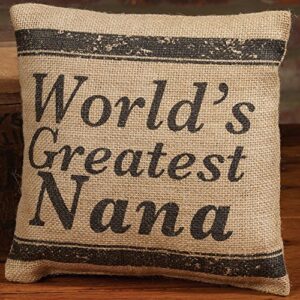 World's Greatest Nana Small Burlap Pillow 8" x 8"