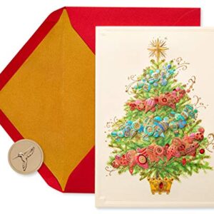 Papyrus Christmas Cards Boxed with Envelopes, May Peace and Happiness Be Yours, Christmas Tree (12-Count)