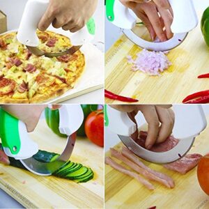 Circular Rolling Knife Stainless Steel, Universal Kitchen Knife, Round Knife Kitchen Cutter with Cover, Circular Rolling Knife