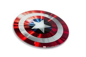 marvel avengers captain america shield cutting board - tempered glass with non-slip feet - 11 3/4 inches round - great gift for marvel fans