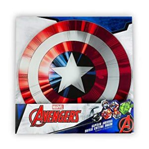 Marvel Avengers Captain America Shield Cutting Board - Tempered Glass With Non-Slip Feet - 11 3/4 inches Round - Great Gift for Marvel Fans