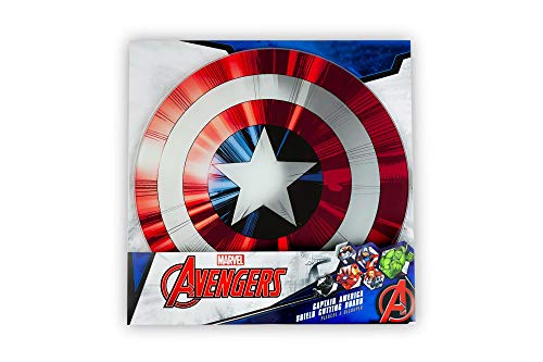 Marvel Avengers Captain America Shield Cutting Board - Tempered Glass With Non-Slip Feet - 11 3/4 inches Round - Great Gift for Marvel Fans