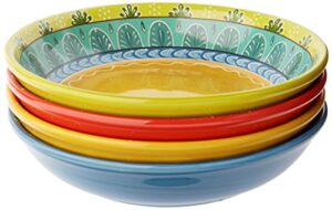 certified international valencia soup/pasta bowl (set of 4), 9.25", multicolor