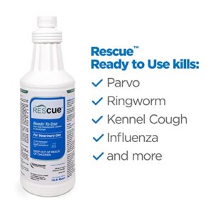 REScue One Step Disinfectant Cleaner & Deodorizer, For Veterinary Use, Animal Shelters, Pet Foster Homes, Ready-to-Use Squeeze Bottle, 32-Ounce