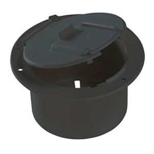 rv designer b133, round electrical cable hatch, low profile, 4.6 inch diameter, black