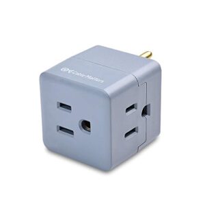 [UL Listed] Cable Matters 3-Pack 3 Outlet Wall Adapter (3 Outlet Power Cube Tap, Outlet Splitter, Multi Plug Outlet, 3 Way Plug Adapter, Outlet Extender) in Gray