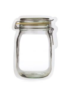 kikkerland extra small mason jar stand-up zipper storage bags - set of 6