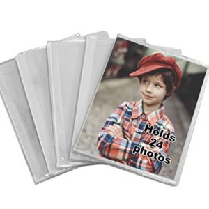 Iconikal 24-Photo Clear Cover Photo Album, 4 x 6-Inch, 5-Pack