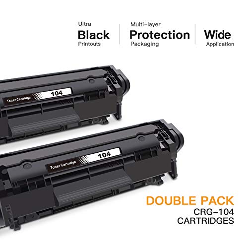 E-Z Ink (TM 104 CRG-104 Compatible Toner Cartridge Replacement for Canon 104 FX-10 FX-9 to use with FAXPHONE L90 L120 ImageClass D420 D480 MF4350d MF4150 MF4270 MF4370 MF4690 Printer (Black, 2 Pack)