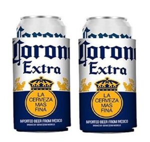 corona extra beer can cooler holder kaddy huggie coolie set of 2