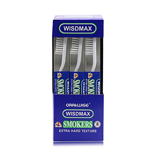 DR PERFECT WISDMAX Adult Smoker's Toothbrush Super Hard Bristles (12)