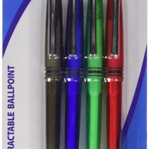 Kole Imports Retractable Black Ball Point Pens Set (HG394)