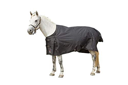 HORZE Nevada Medium Weight 1200D Waterproof Horse Turnout Blanket (200g Fill) - Dakota Black - 78"