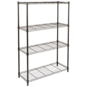 amazon basics 4-shelf adjustable, heavy duty storage shelving unit (350 lbs loading capacity per shelf), steel organizer wire rack, black, 36" l x 14" w x 54" h