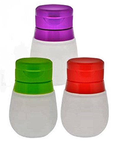 Guffman Small Travel Food Dressing Storage Silicone Bottle Containers, 3 Set