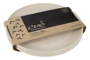 evo sustainable goods 8" plate, set of four, white