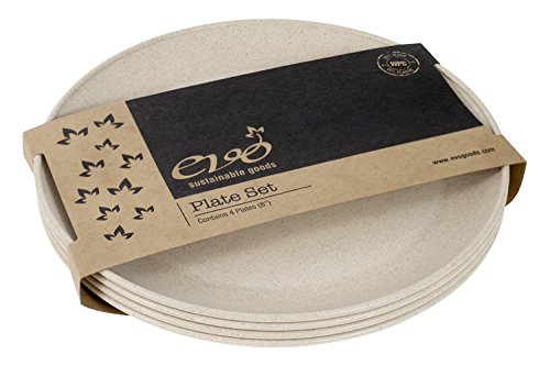 EVO Sustainable Goods 8" Plate, Set of Four, White