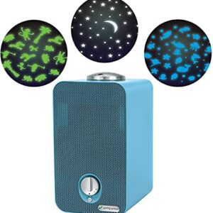 Germ Guardian AC4150BLCA 11” 4-in-1 HEPA Filter Air Purifier for Home & Kids Room, Small Rooms, Night Light Projector, UV-C, Filters Allergies, Dust, Dander, & Odor, GermGuardian, Blue