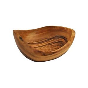 naturally med - olive wood rustic bowl - 5.5 inch