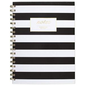 cambridge business notebook, hardcover, 80 sheets, 9-1/2 x 7 inches, fashion, black/white stripe (59012)