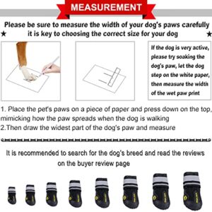 QUMY Dog Shoes for Large Dogs, Medium Dog Boots & Paw Protectors for Winter Snowy Day, Summer Hot Pavement, Waterproof in Rainy Weather, Outdoor Walking, Indoor Hardfloors Anti Slip Sole Black Size 6