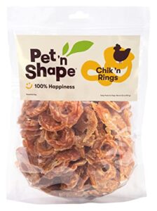 pet 'n shape chik 'n rings – natural chicken breast jerky dog treats, 2 pound