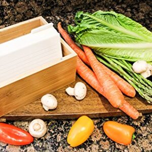 The Splendid Chef Recipe Set | Sturdy Bamboo Recipe Box with 20 Dividers and 100, 4x6 Recipe Cards