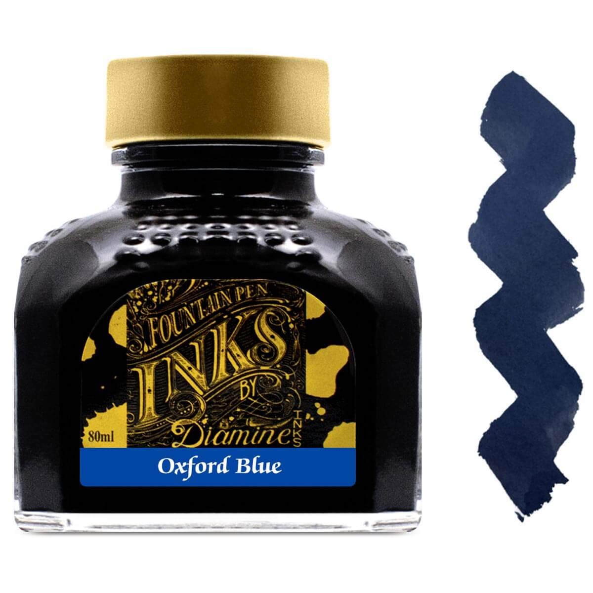 Diamine 7104 Ink Bottle for Fountain Pen, Oxford Blue, 80 ml