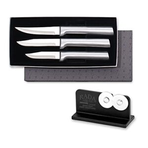 rada cutlery s01 paring knives galore gift set plus quick edge knife sharpener r119