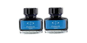 parker quink fountain pen ink bottle, 30ml, blue ink, pack of 2