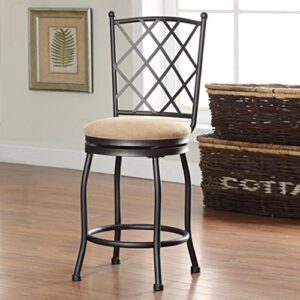 Homepop Home Decor | Metal Counter Height Bar Stools | 24" Bar Stools With Back | Decorative Home Furniture (Tan)