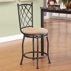 Homepop Home Decor | Metal Counter Height Bar Stools | 24" Bar Stools With Back | Decorative Home Furniture (Tan)