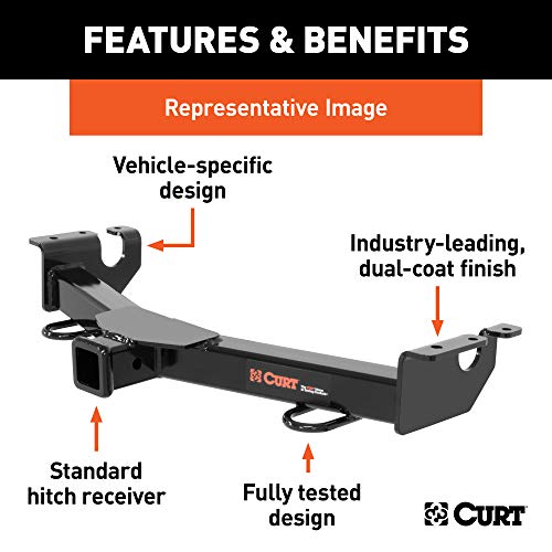 CURT 31078 2-Inch Front Receiver Hitch, Select Ford F-250, F-350, F-450 Super Duty, GLOSS BLACK POWDER COAT