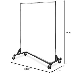 Whitmor Commercial Garment Z-Rack - Silver / Black