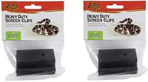 (2 pack) zilla reptile terrarium covers heavy duty screen clips, small 5-29 gallons - 2 clips each