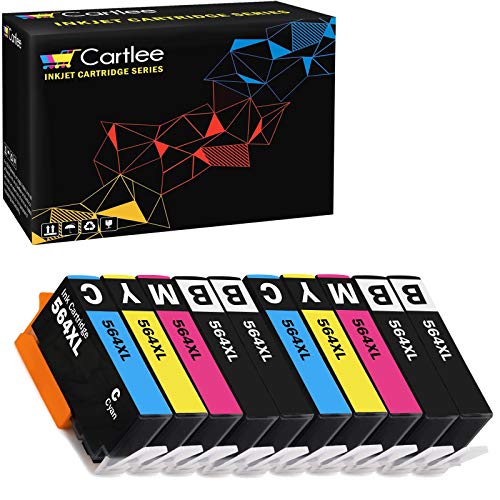 Cartlee Set of 10 Remanufactured 564XL High Yield Ink Cartridges for HP Photosmart 5510 5520 6510 6520 6525 7510 7520 7525 B8550 C6380 D7560 Premium C309A C410 Officejet 4620 Deskjet 3520