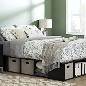 South Shore Flexible Bed with Storage and Baskets Black Oak, Contemporary