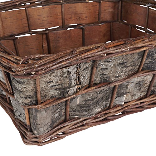 Household Essentials ML-3010 Decorative Wicker Basket | Handmade Storage Bin | Birch Bark