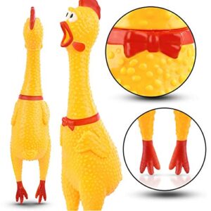 POPLAY Rubber Chicken/Squeeze Chicken, Prank Novelty Toy Keep Your Chicken Quiet Family Games