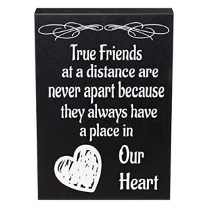 jennygems friend gifts, friends at a distance are never apart wooden sign, going away gifts for friends, wall hanging and shelf decor, made in usa
