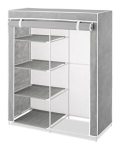 whitmor compact clothes closet, 15.75 l x 34.25 w x 42.0 h inches, grey
