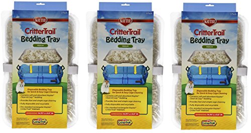 Kaytee CritterTrail Habitat Disposable Bedding Tray, 9-Count Total (3 Packages with 3 Trays Each)