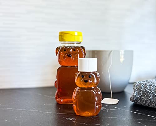 CLEARVIEW CONTAINERS | 8 Ounce Honey Bears with Flip Top Lid | Perfect for Holidays, Baby Shower Gifts, Beekeeping, Honey Dispensing (Yellow 8 Ounce Bear, 24 Pack)