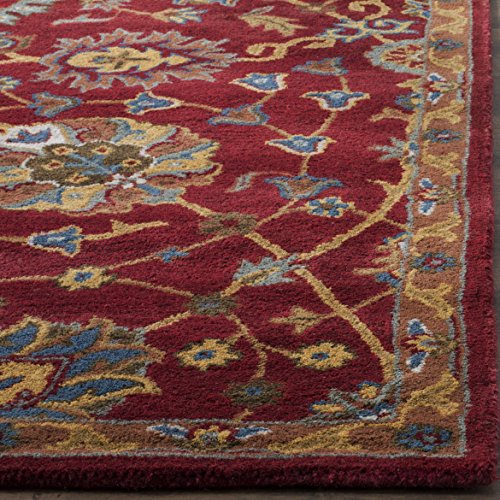 SAFAVIEH Heritage Collection 6' Square Red HG655A Handmade Traditional Oriental Premium Wool Area Rug