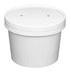 mr miracle 8 ounce soup/frozen dessert containers with lids in white. pack of 25 sets