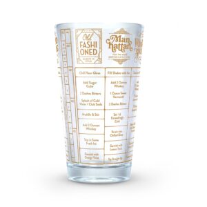Fred GOOD MEASURE Cocktail Recipe Glass, Whiskey