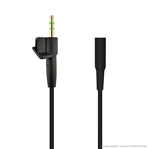 GEEKRIA QuickFit 2.5 mm Male to 3.5 mm Female Cable Compatible with Bose AE2, AE2i / Short Stereo Headset Audio Adapter Cord (Black 1FT)